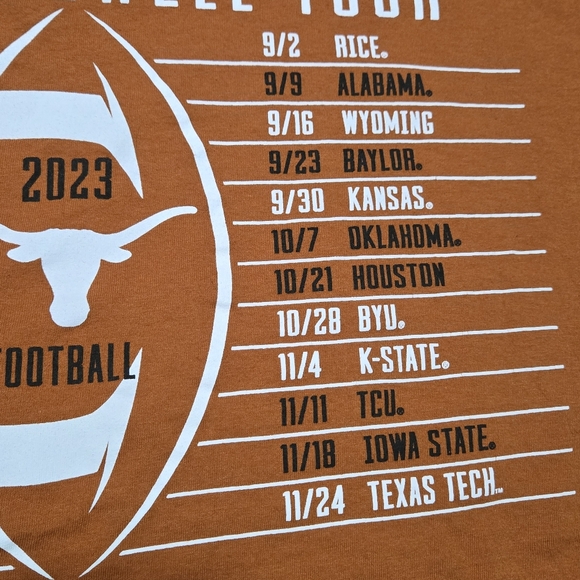 Champion UT Texas Longhorns Shirt FAREWELL TOUR 2023 Football Schedule Big12 SEC - Picture 4 of 7